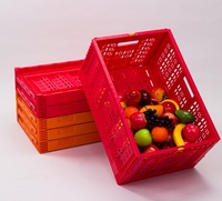 Caisses à fruits en plastique de qualité alimentaire, vente en gros, pliables, empilables, conteneur de stockage en PP, capacité de charge de 25 kg pour l'agriculture