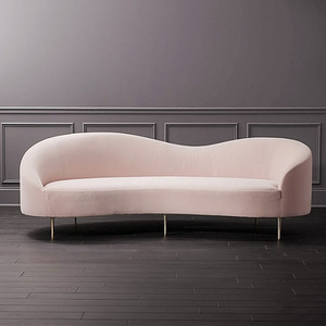 Ensemble Canapé Causeuse en Velours Blanc au Design Épuré pour Mariés - Product Image 1