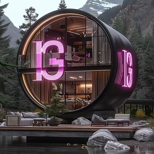Luxury Space Capsule <strong>House</strong> for Glamping Prefabricated Steel Tiny <strong>House</strong> with Two Bedrooms Ideal for Outdoor Adventure - Product Image 2