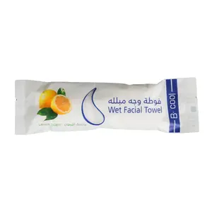 OEM Lemon 100% cotton fresh wet facial towels refreshing tissue