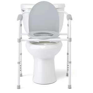 Kursi Toilet lipat 3 dalam 1, kursi roda tempat tidur ringan untuk Toilet dengan lengan - Product Image 2