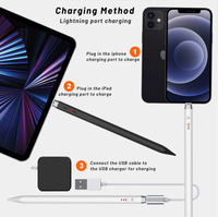 Stylet universel capacitif actif à écran tactile magnétique à repousse de la paume en métal, haute sensibilité, détection d'angle d'inclinaison pour