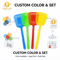 Raquette anti-mouches en plastique durable à long manche, personnalisable avec logo, design simple, promotionnelle pour la maison, le patio, le bureau, contre les nuisibles