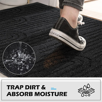 Dirt Trapper Paillassons Antidérapant Absorbant Noir Tapis d'Entrée d'Intérieur Tapis de Porte Lavable en Machine pour le Bureau