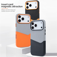 Casing Kulit iPhone 15 16 Plus 12 13 14 17 18 Pro Max dengan Sisipan Kartu Warna-warni, Magnet Kuat, dan Anti Benturan