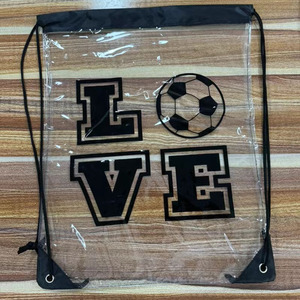 Transparent <b>Drawstring</b> <b>Backpack</b> 42x34cm Waterproof Outdoor PVC Bag Unisex General Packaging - Product Image 3