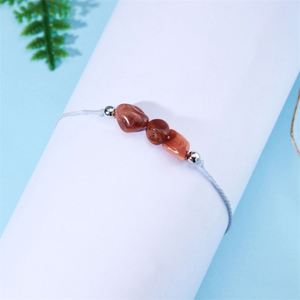 Pulsera de Piedras de Nacimiento, Pulseras de Cuentas de Piedra Natural Irregulares para Mujeres y Hombres, Brazalete Trenzado Ajustable, Regalo de Cumpleaños para Mejor Amigo - Product Image 3