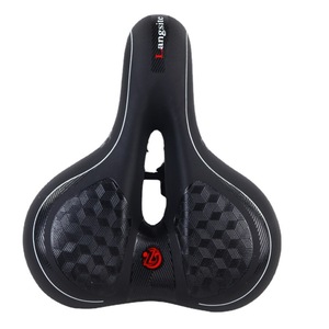Selle de vélo Langsite pour VTT, confortable, creuse, respirante, avec coussin en éponge de silicone extra large et épais - Product Image 1