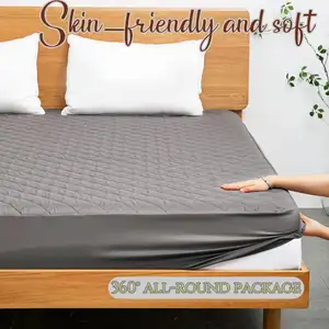 Embossed Waterproof Fitted Mattress Protector Microfiber Soft And Breathable Mattress Cover Bed Cover Fitted Sheet