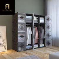 Armoire de stockage pliante de grande capacité de style simple moderne armoire portable en cube à emboîtement en plastique Guangdong