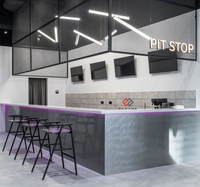 Comptoir de bar personnalisé en surface solide pour boulangerie, restaurant, café, bar commercial moderne avec garantie de 10 ans