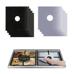 Couvercle de brûleur de cuisinière à gaz en PTFE épais antiadhésif, réutilisable et lavable, protecteur supérieur, facile à nettoyer, 27x27cm
