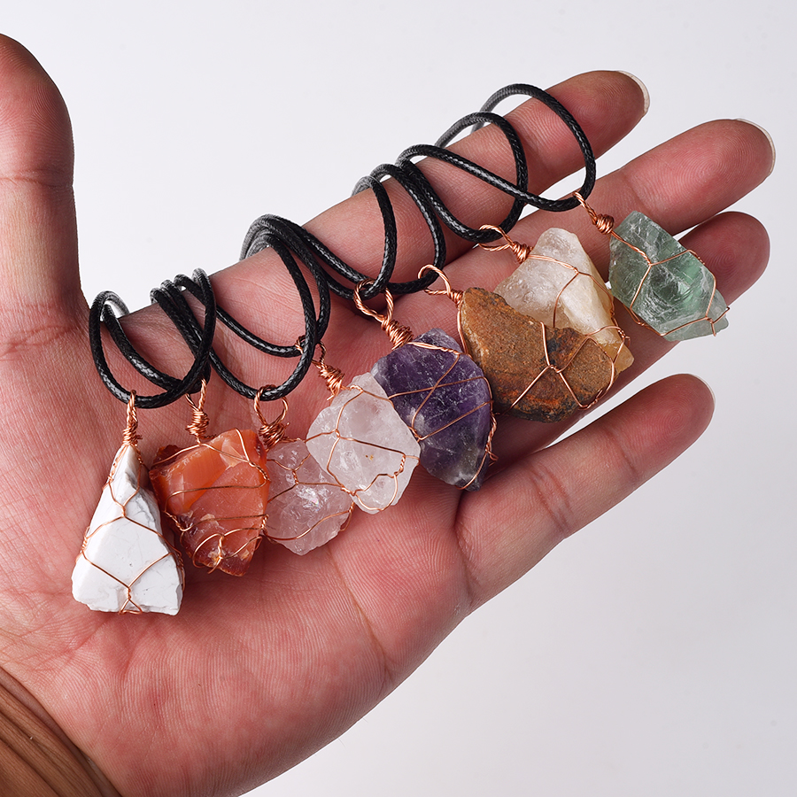 raw stone pendant