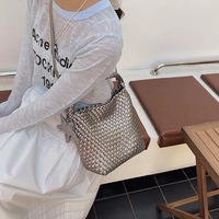 Tas Tote Wanita Model Anyaman Bintang Caihong Baru 2026, Serbaguna, Terbuka, Bahan PU Katun, Bisa Dipakai di Semua Musim, Model 8652 CN/GUA