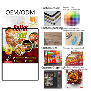 Tùy chỉnh biển quảng cáo Ultra Slim nhôm <span class=keywords><strong>LED</strong></span> quảng cáo ánh sáng Hộp Áp phích khung, <span class=keywords><strong>LED</strong></span> Bảng menu hộp đèn cho quảng cáo - Product Image 5