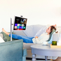 TV Pintar Portabel 32 Inci Layar Sentuh Android dengan Roda, Layar IPS, WiFi, USB, Televisi Pintar Mobile untuk Rumah dan Pesta