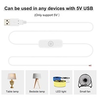 Cables de Control con Interruptor de Botón USB de 5V, Negro y Blanco, con Interruptor de Encendido/Apagado para Tiras LED, Fáciles de Usar para Dispositivos Digitales