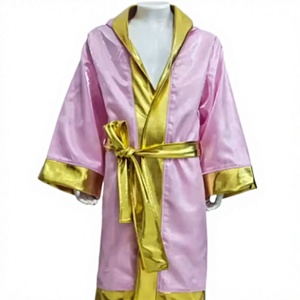 HAWK SPORTS INDUSTRIES Bata de Satén Rosa y Dorada con Capucha, Diseño Duradero de Poliéster Suave para Todas las Estaciones, Ideal para Artes Marciales - Product Image 1