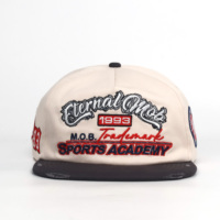 Hete Aanbieding Modieuze Ongevormde Pet met Aangepaste Borduurlogo Gepersonaliseerde Platte Klep 5 Panel Snapback Cap