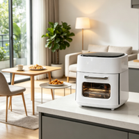 Four à friture sans air 15L avec revêtement en acier inoxydable, écran tactile intelligent, affichage numérique et fenêtre de visualisation, appareil de cuisine domestique de comptoir
