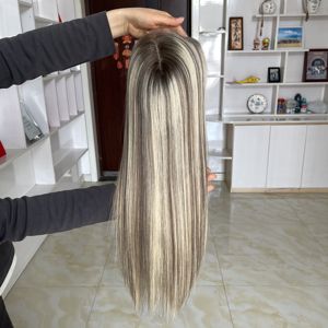 Ready to Ship Premium Raw European Hair Silk Top Lace Front Medical <b>Wig</b> With Silicone Glueless Silk Base <b>Wig</b> for Alopecia - Product Image 4