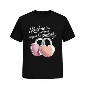 Camiseta Kochanie para Hombre, Talla Grande, 100% Algodón, 180g, Diseño de Corazón en la Parte Delantera, Cuello Redondo, Mangas Cortas, Estampado Geométrico - Product Image 1