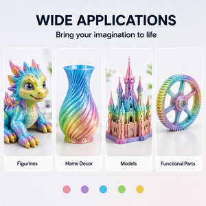 Filament d'imprimante 3D PLA-Silk Rainbow haute précision, dégradé multicolore brillant et soyeux pour imprimantes 3D FDM - Product Image 5