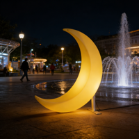 Chaise suspendue LED RGB solaire en forme de croissant de lune pour extérieur, IP65, pour jardin, parc, décoration de Noël, mobilier décoratif