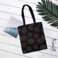 Sac fourre-tout en toile 100 % coton personnalisable WUJI, motif feuille tropicale imprimé, style nautique, objet de collection artistique, 16''x14''x25'', Chine