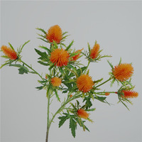 Bunga Tiruan Eryngium Sea Holly Thistle, Tangkai Bunga Palsu untuk Dekorasi Pernikahan, Pesta, Rumah, dan Fotografi