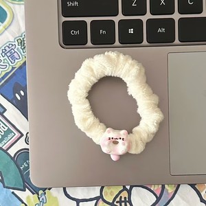 Cintas para el pelo de felpa blanca de alta calidad para mujer, venta al por mayor de fábrica, diseño de gatito de dibujos animados, banda de goma de estilo dulce, bandas para el cabello para niños - Product Image 6