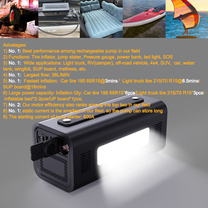 Buen Inflador de Neumáticos, Compresor Portátil, Bomba de Aire para Motocicleta, Bicicleta, Camping y Todoterreno, con Manómetro LED de Doble Pantalla, Arrancador de Emergencia - Product Image 6