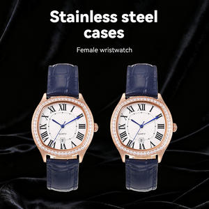 <span class=keywords><strong>นาฬิกา</strong></span>ข้อมือควอตซ์สแตนเลสสตีลสีโรสโกลด์สำหรับผู้หญิง ขนาด 35 มม. กันน้ำ 5ATM พร้อมหน้าปัดแบบไฮดรอลิก สา<span class=keywords><strong>ย</strong></span>หนัง<span class=keywords><strong>แท้</strong></span> ขา<span class=keywords><strong>ย</strong></span>ส่ง - Product Image 2