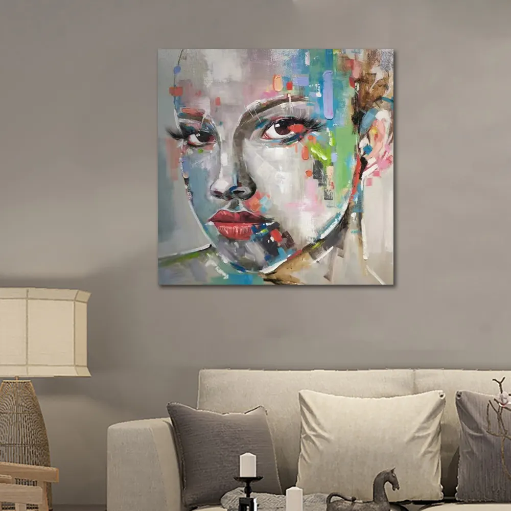 Raum dekoration Fabrik direkt Verkauf handgemalte Ölgemälde Kunst Reproduktion abstrakte Leinwand Porträt benutzer definierte Malerei