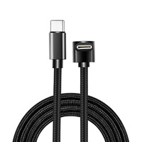 Kabel isi daya game nilon kepang USB-C 90 derajat ke USB-C 25cm/0,82 kaki 60W PD pengisian daya Cepat dan Transfer Data untuk printer