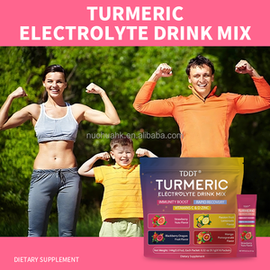 Mezcla de Bebida Electrolítica de Cúrcuma, Suplemento Dietético, Vitamina C y D, Zinc, Sabor Fresa Yuzu, Hidratación, Energía, Potencia - Product Image 2