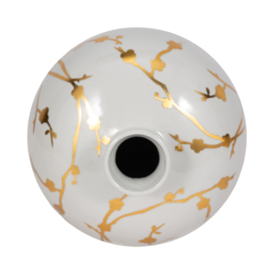 Vaso in ceramica moderno con design a rami dorati per decorazione del soggiorno - Product Image 5