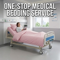 Ensemble de draps de lit d'hôpital antistatiques et ignifuges - 100% coton, draps plats et ajustés cousus, 250 fils au pouce carré, pour salle chirurgicale