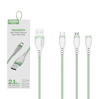 Kabel Data USB Pengisian Daya Silikon 1M untuk iPhone, Kabel Tipe C Micro V8 Android, Kabel Pengisi Daya USB