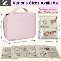 Étui à bijoux imperméable à fermeture éclair avec 24 pochettes en velours transparent, organisateur pliable de style livre pour les voyages de week-end