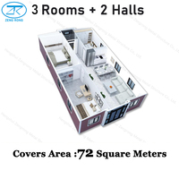 Maisons modulaires extensibles de 40 pieds, 2 à 4 chambres, maison mobile de 74 m² avec salle de bain, hôtel, boutique, bureau préfabriqué, espace de vie