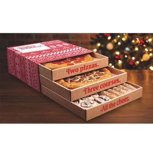 Cajas de Cartón de Grado Alimenticio para Empaque de Alimentos de Fábrica OEM con Tamaño y Logo Personalizados para Pizza <span class=keywords><strong>Triple</strong></span> Treat Box - Product Image 4