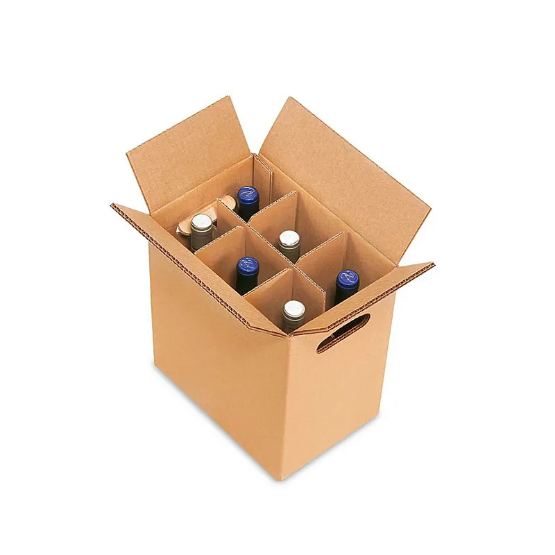 Wine bottle corrugated shipping box cardboard wine mailer packaging