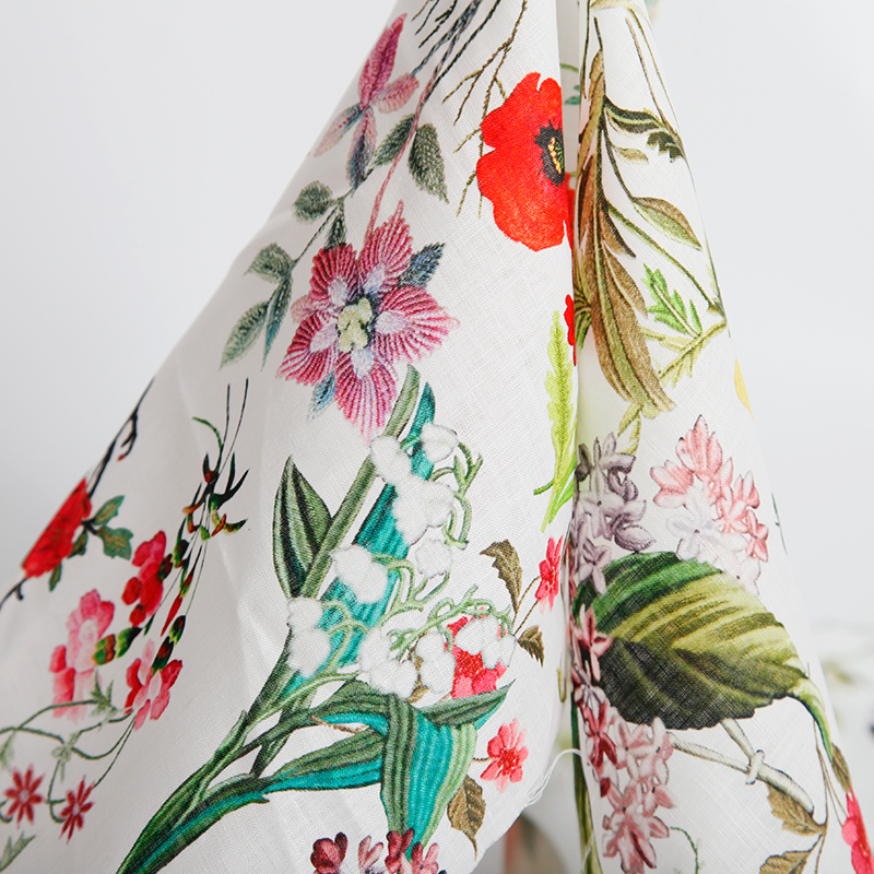 Factory silk blend digital print fabric like custom print cotton fabric silk linen fabric silk viscose blend