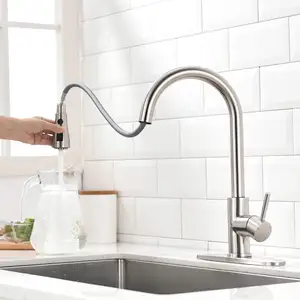 Factory Export Sink Faucet for Kitchen Sink Single Handle with Pull Out Sprayer Hot and Cold Prep Sink Faucet CLASSIC Modern FLG