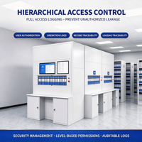 Armoire d'archives rotative avec sélection automatique des niveaux, armoire confidentielle électronique connectée au réseau pour dossiers et documents RH