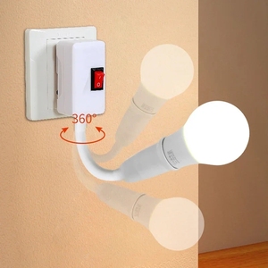 Portalámparas giratorio con interruptor, enchufe E27, compatible con enchufes EU y US. - Product Image 3
