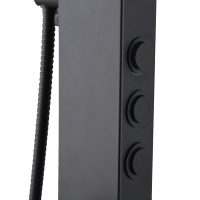 Robinet de douche de jardin autoportant en acier inoxydable LANO 304, finition brossée, noir, pour piscine extérieure