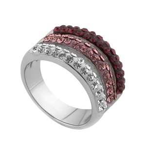 Retro Light Luxury Colorful <b>Rings</b> for Women Three-Row Micro-Inlaid Zircon Open <b>Ring</b> Korean Version Wedding Jewelry - Product Image 5