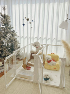 Clôture et <span class=keywords><strong>cage</strong></span> pour chien en ABS PET transparent de luxe pour grands chiens avec motif animal, hauteur personnalisable, antidérapant, utilisation en intérieur - Product Image 5